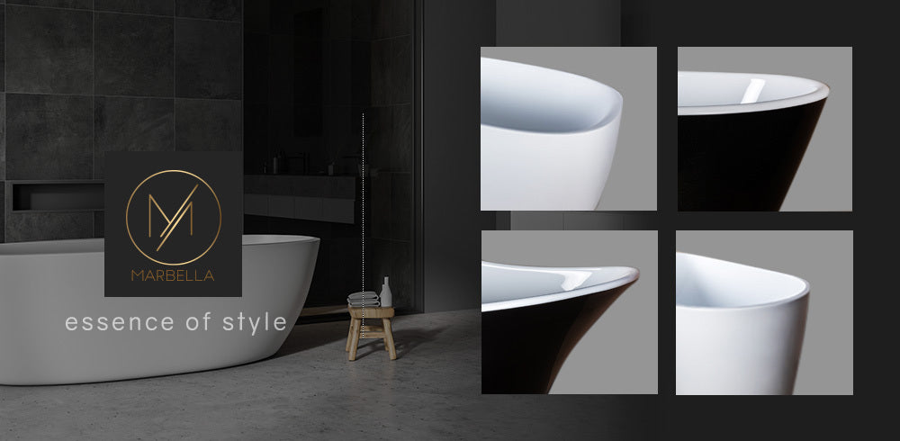 Freestanding Gloss Acrylic Bathtub 1.75m x 0.8m Round with Thermal Insulation