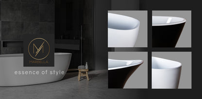 Freestanding Gloss Acrylic Bathtub 1.75m x 0.8m Round with Thermal Insulation
