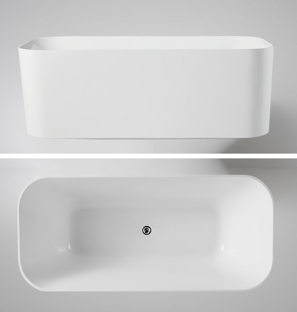Freestanding Gloss Acrylic Bathtub 1.75m x 0.8m Round with Thermal Insulation