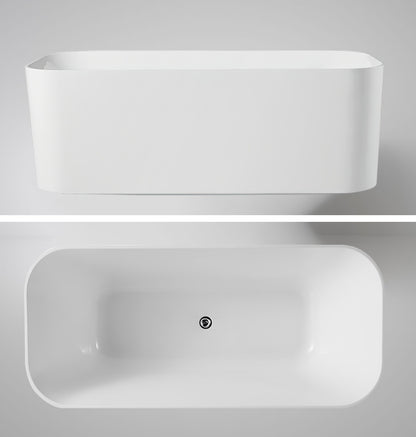 Freestanding Gloss Acrylic Bathtub 1.75m x 0.8m Round with Thermal Insulation