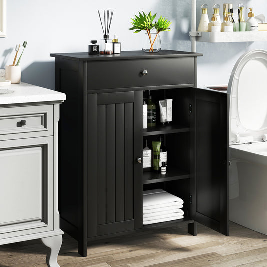 Bathroom Storage Cabinet with 3-Level Adjustable Shelf-Black