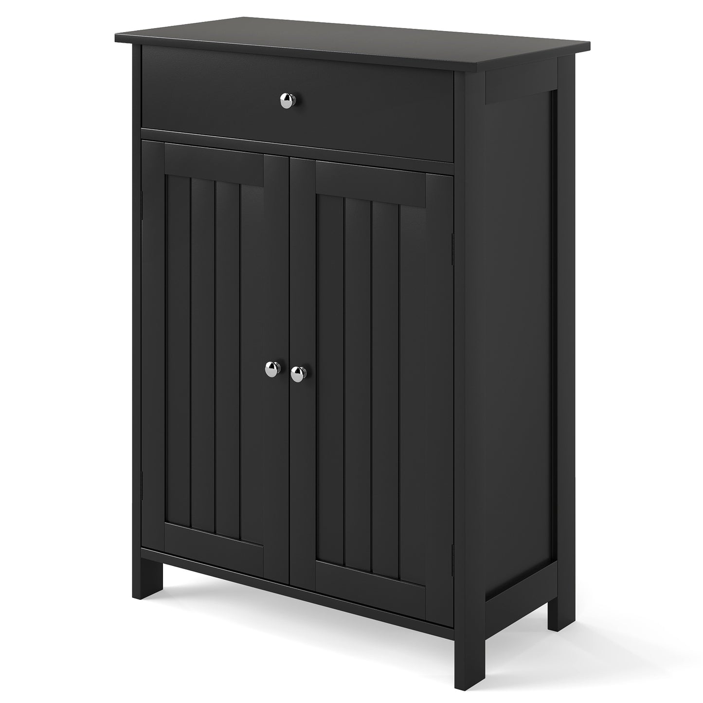 Bathroom Storage Cabinet with 3-Level Adjustable Shelf-Black