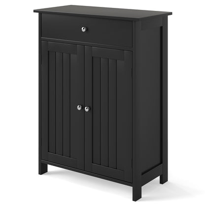 Bathroom Storage Cabinet with 3-Level Adjustable Shelf-Black