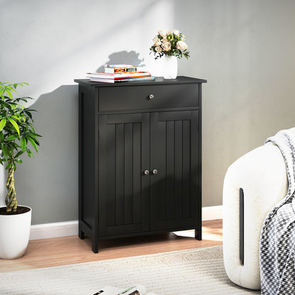 Bathroom Storage Cabinet with 3-Level Adjustable Shelf-Black