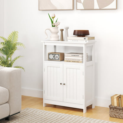 Bathroom Storage Cabinet with 2 Doors and 2 Open Shelves-White