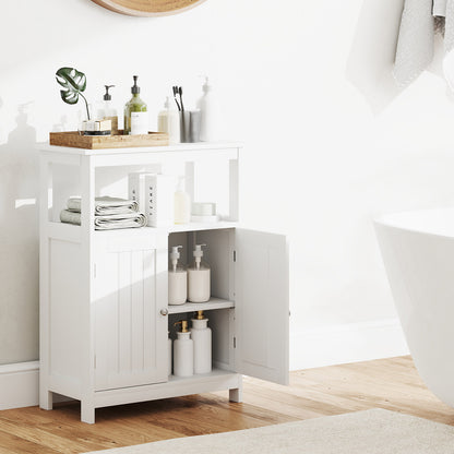 Bathroom Storage Cabinet with 2 Doors and 2 Open Shelves-White