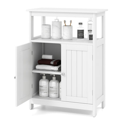 Bathroom Storage Cabinet with 2 Doors and 2 Open Shelves-White