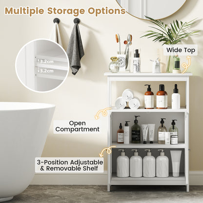 Bathroom Storage Cabinet with 2 Doors and 2 Open Shelves-White