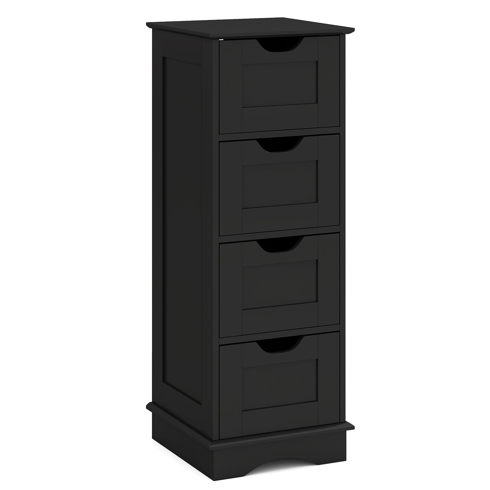 Bathroom Storage Cabinet with 4 Drawers for Hallway-Black