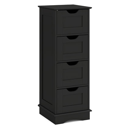 Bathroom Storage Cabinet with 4 Drawers for Hallway-Black