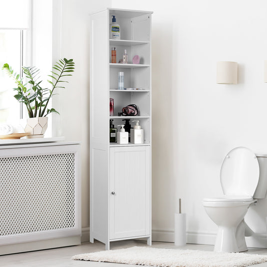 Bathroom Storage Cabinet with 5 Open Shelves for Home-White