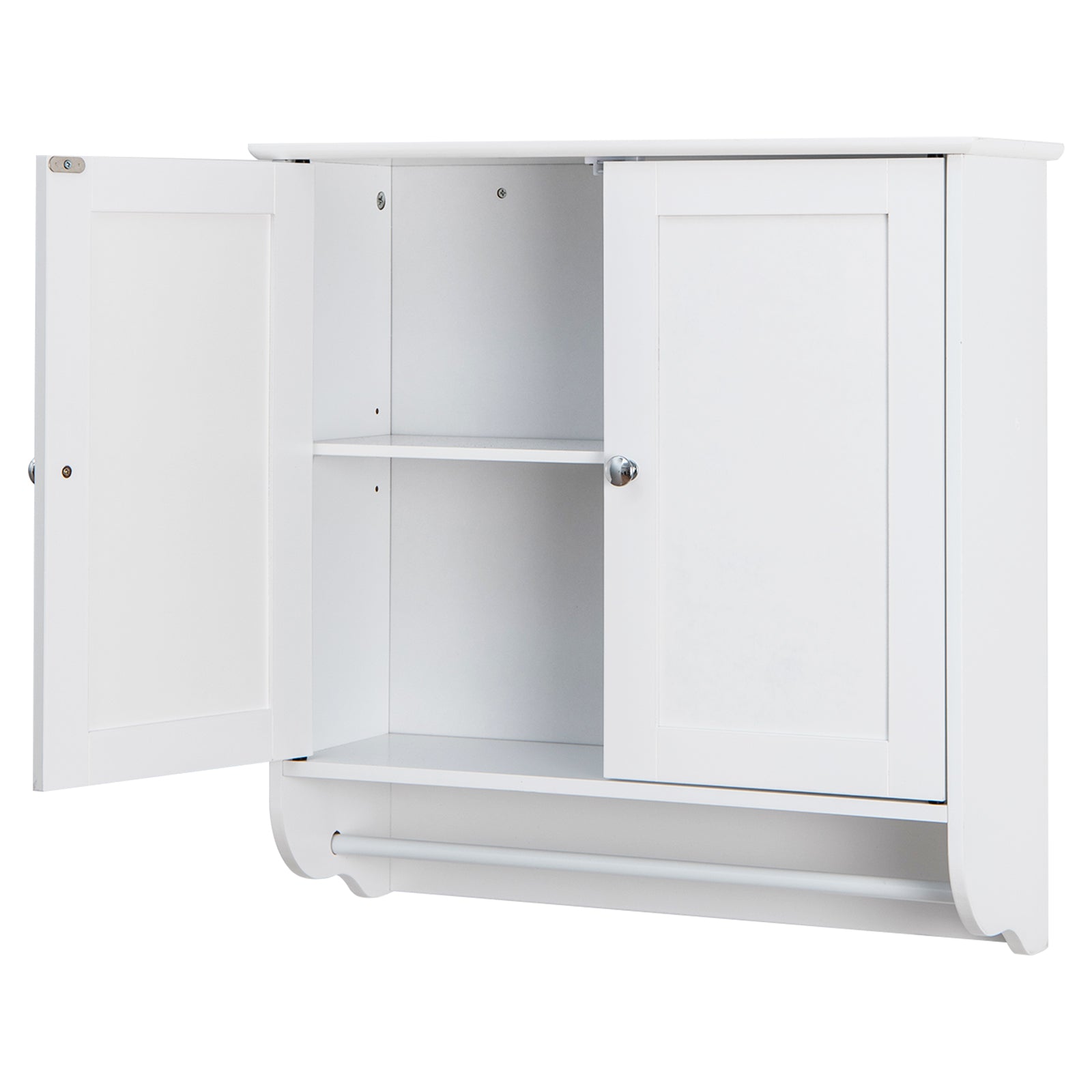 Bathroom Wall Cabinet with 2 Doors and Adjustable Shelf-White