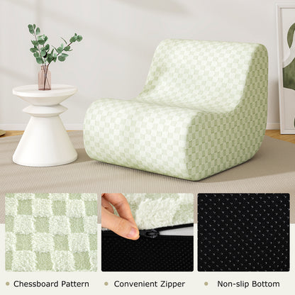 Bean Bag Chair with Ottoman Bean Bag Sofa Chair with High Elasticity Sponge-Green