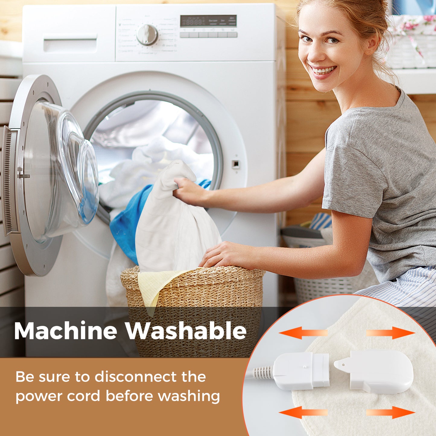 Bedding Electric Blanket with Controller and 9 Heat Setting-193 x 137CM