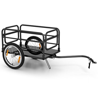 Bike Cargo Trailer Bicycle Trailer with Foldable frame Oxford Cloth Cover-Blue