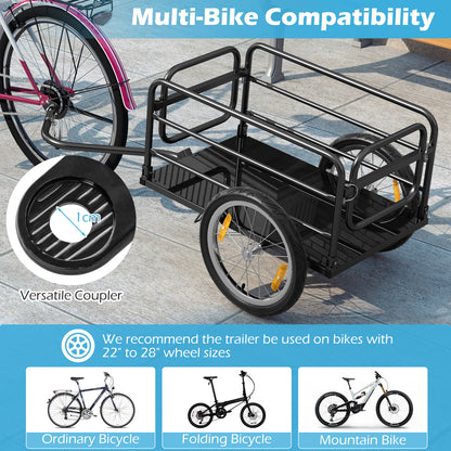 Bike Cargo Trailer Bicycle Trailer with Foldable frame Oxford Cloth Cover-Blue
