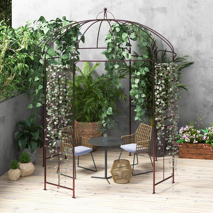 Metal Birdcage Shape Garden Arbor for Climbing Plants Wedding Party-Bronze