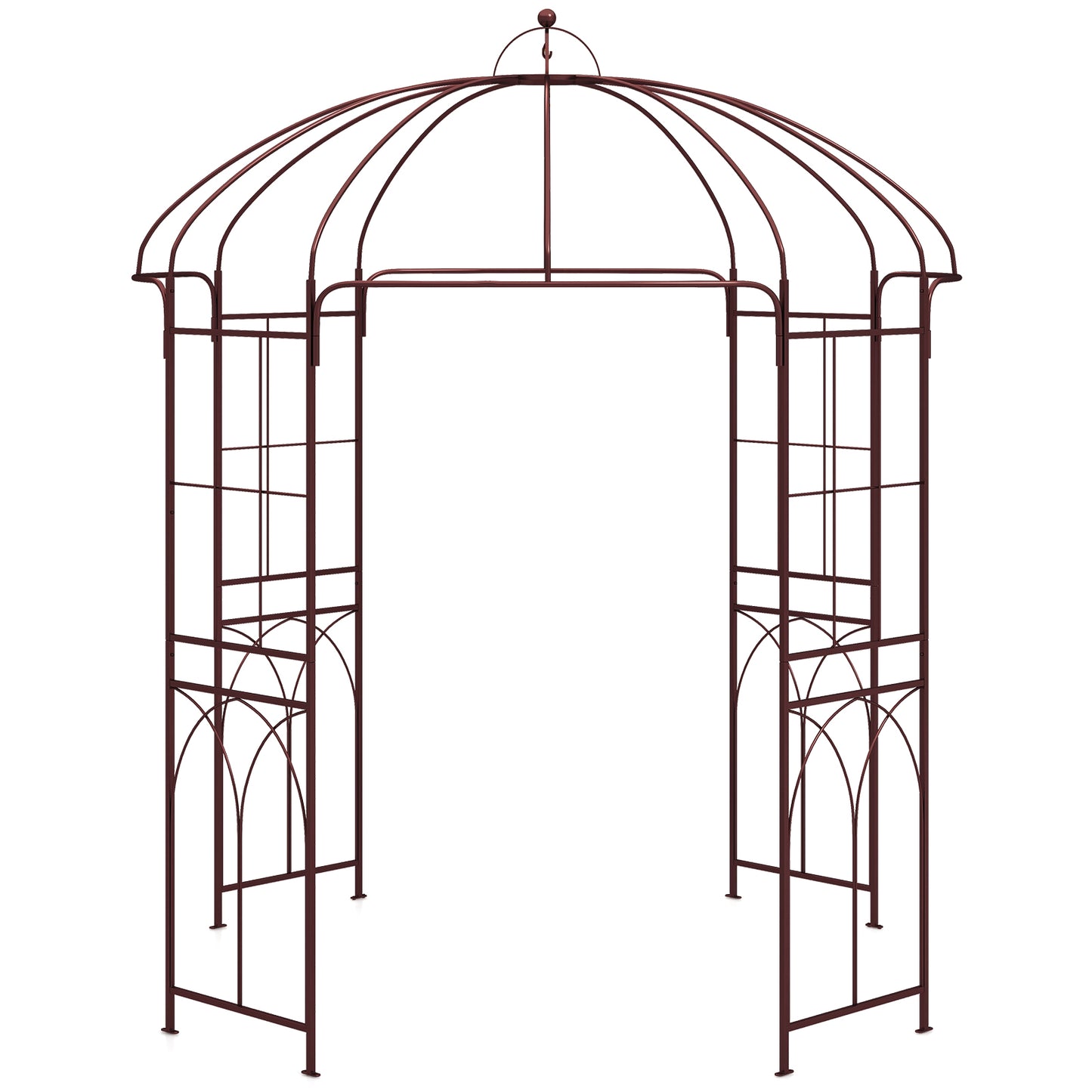 Metal Birdcage Shape Garden Arbor for Climbing Plants Wedding Party-Bronze