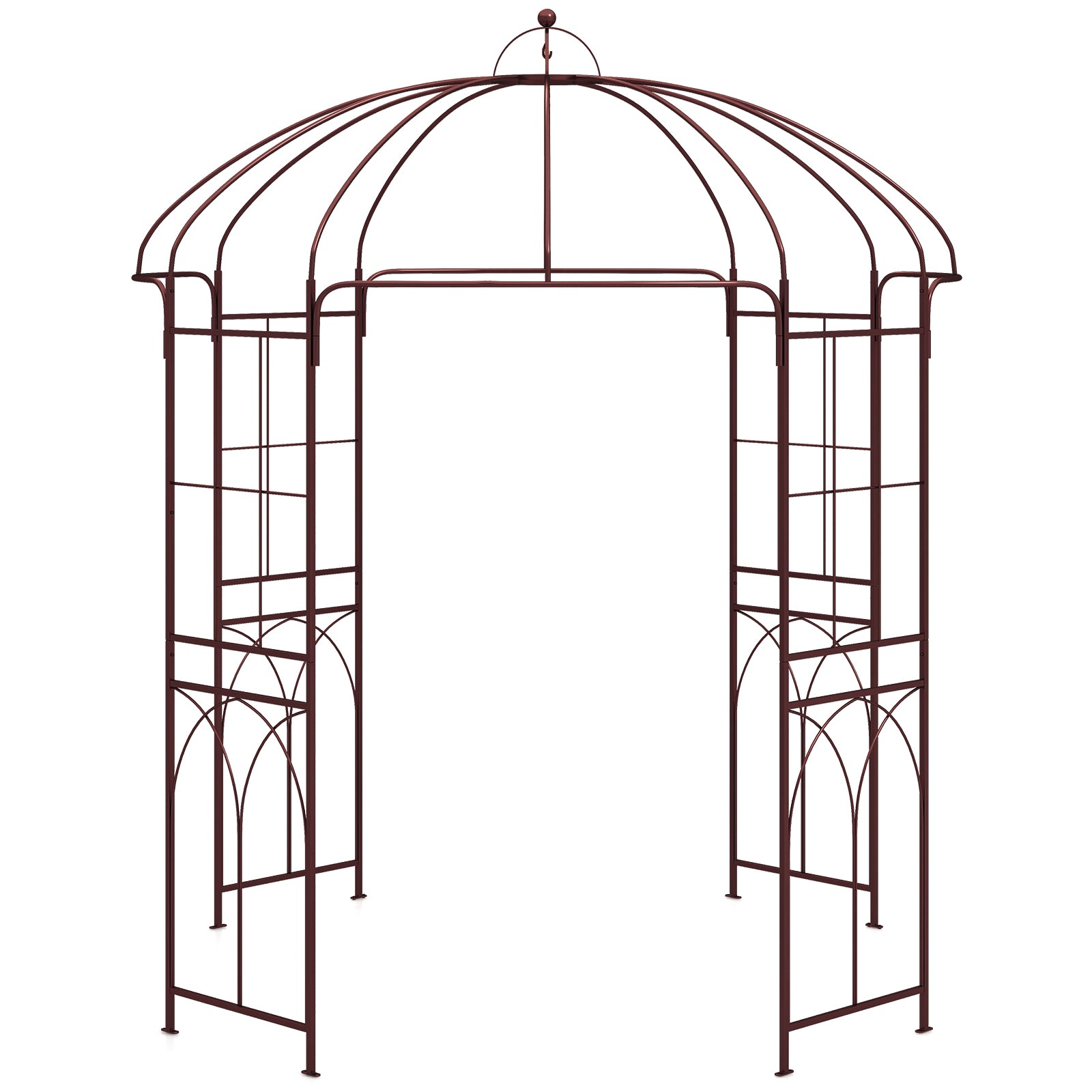 Metal Birdcage Shape Garden Arbor for Climbing Plants Wedding Party-Bronze