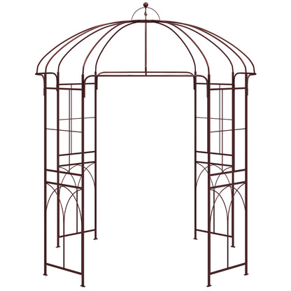 Metal Birdcage Shape Garden Arbor for Climbing Plants Wedding Party-Bronze