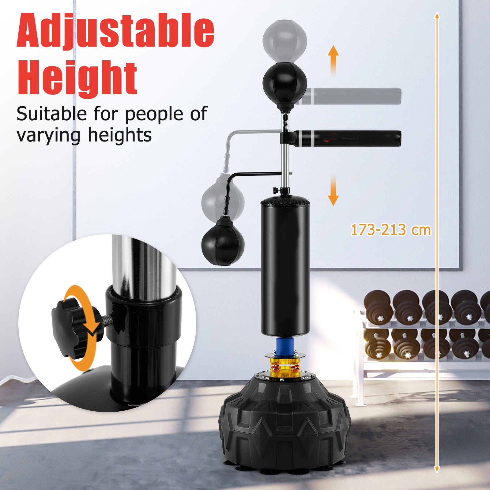 Boxing Speed Trainer Freestanding 360°Spinning Bar