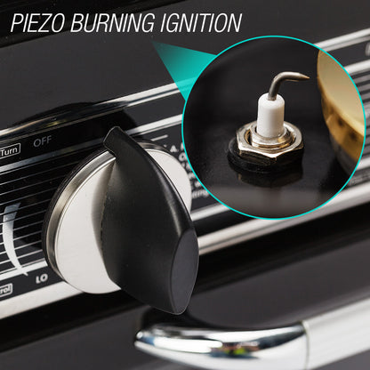 Portable 2-in-1 Gas Oven and Stove with Dual Burners, 15kg, Stainless Steel
