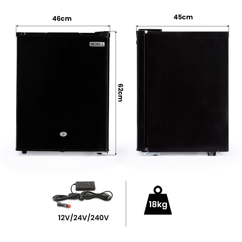 70L Portable Fridge Freezer with 5L Freezer, 12/24/240V Power, Black Finish