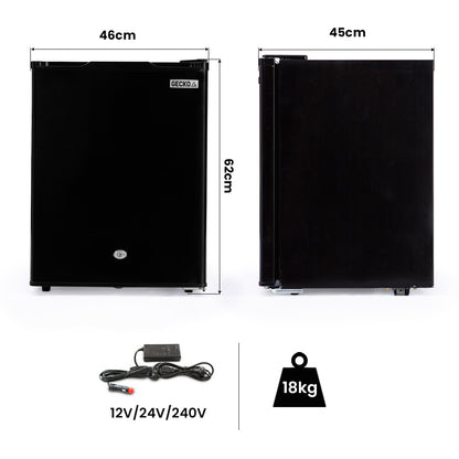 70L Portable Fridge Freezer with 5L Freezer, 12/24/240V Power, Black Finish