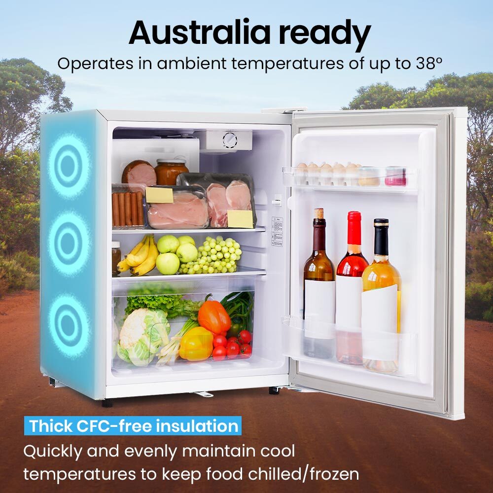 70L Portable Fridge Freezer with 0.05m Freezer, 12/24/240V, Silver Finish