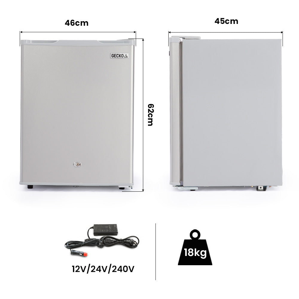 70L Portable Fridge Freezer with 0.05m Freezer, 12/24/240V, Silver Finish