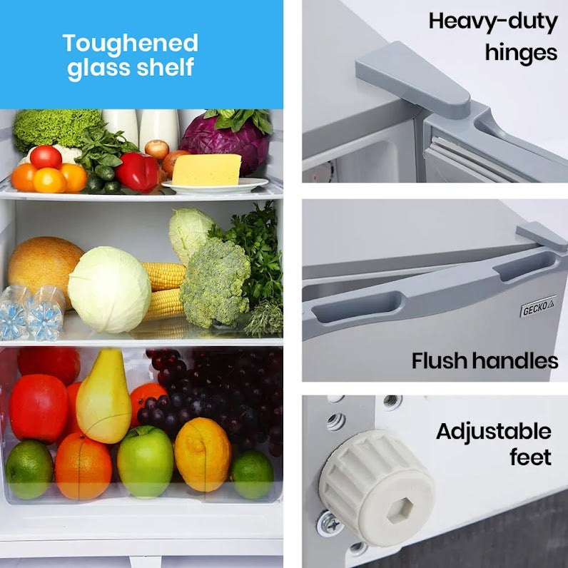 95L Portable Fridge Freezer with 0.12m Freezer for Camping and Caravans, Silver