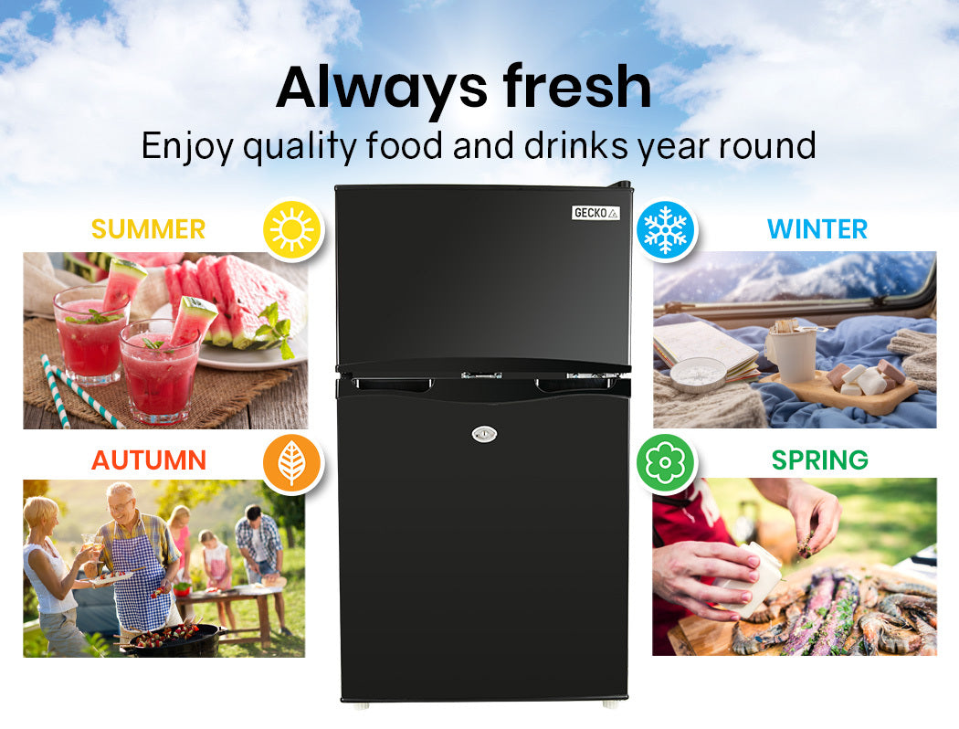95L Portable Upright Fridge/Freezer with 27L Freezer, 0.3m Fridge for RVs