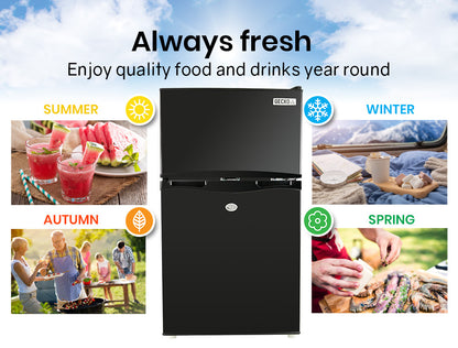 95L Portable Upright Fridge/Freezer with 27L Freezer, 0.3m Fridge for RVs