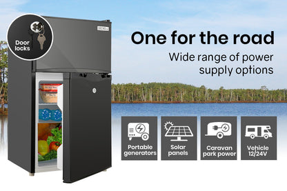 95L Portable Upright Fridge/Freezer with 27L Freezer, 0.3m Fridge for RVs
