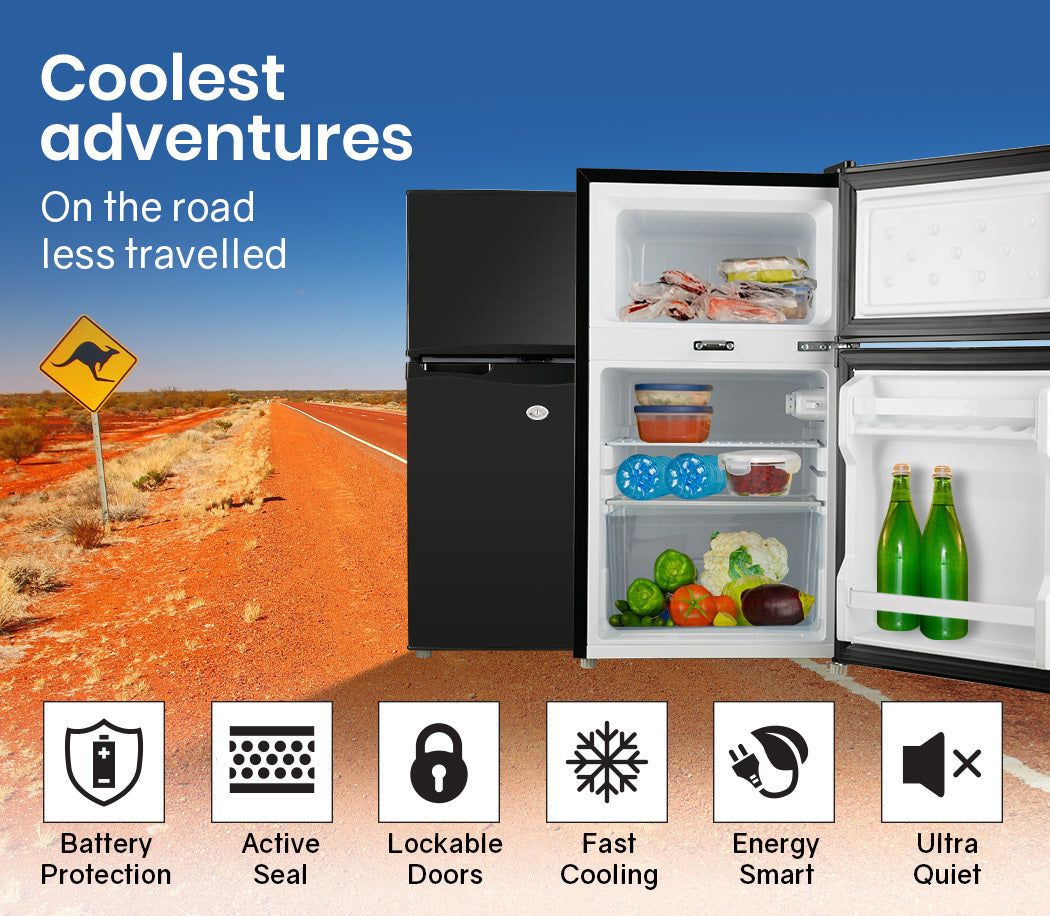 95L Portable Upright Fridge/Freezer with 27L Freezer, 0.3m Fridge for RVs
