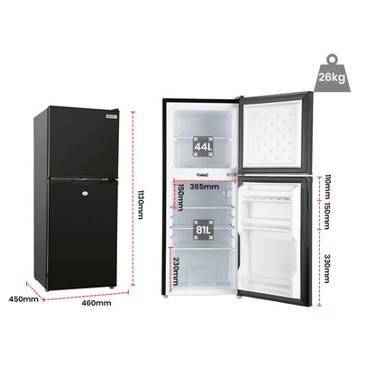 125L Portable Fridge/Freezer 12/24/240V, 0.3m Freezer, 0.8m Fridge for RV/Boat