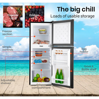 125L Portable Fridge/Freezer 12/24/240V, 0.3m Freezer, 0.8m Fridge for RV/Boat