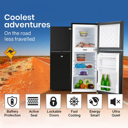 125L Portable Fridge/Freezer 12/24/240V, 0.3m Freezer, 0.8m Fridge for RV/Boat