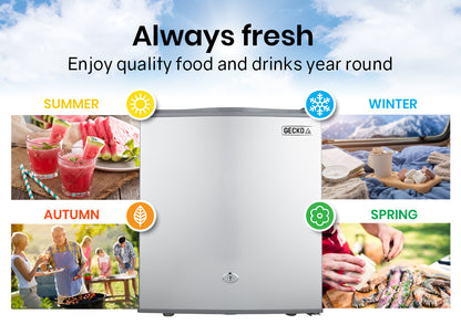 57L Portable Camping Fridge with Freezer, 0.3m, 12V/24V/240V, Titanel Finish