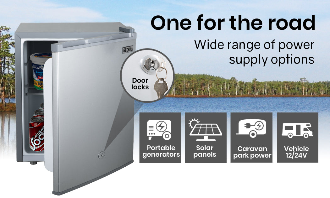 57L Portable Camping Fridge with Freezer, 0.3m, 12V/24V/240V, Titanel Finish