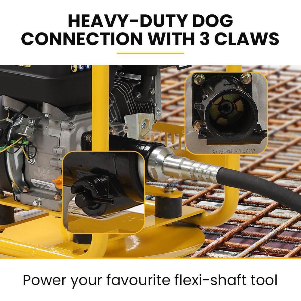 6.5HP Concrete Vibrator Drive Unit with 6m Shaft Combo, 196cc Engine