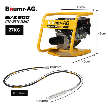 6.5HP Concrete Vibrator Drive Unit with 6m x 0.05m Flexible Shaft Combo