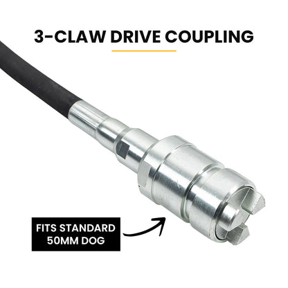 6m Concrete Vibrating Shaft with 28mm Head, 3-Claw Coupler for Bubble-Free Pours