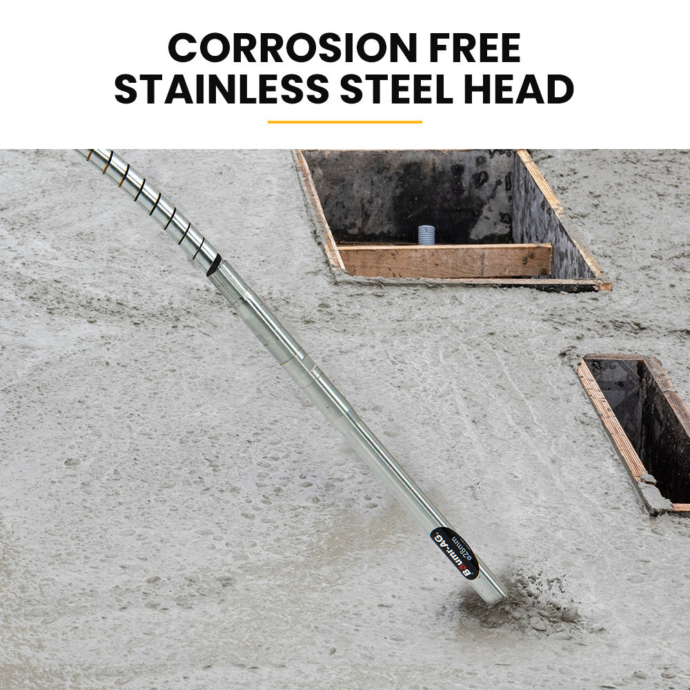 6m Concrete Vibrating Shaft with 28mm Head, 3-Claw Coupler for Bubble-Free Pours
