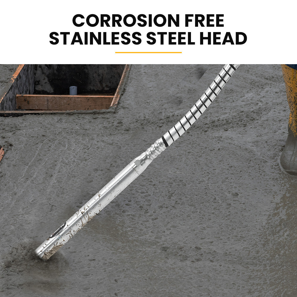 6m Concrete Vibrating Shaft with 50mm Head - Heavy Duty Flexible Drive Shaft