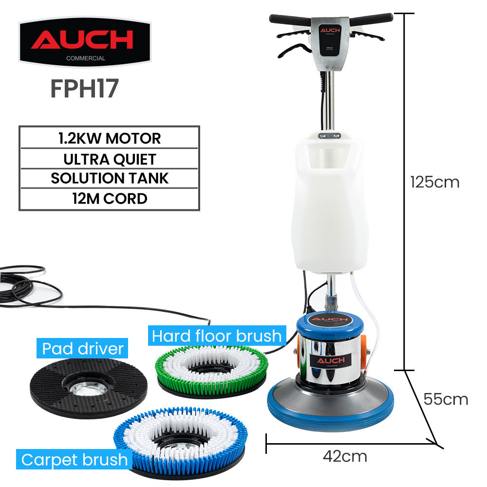17m Commercial Floor Scrubber & Polisher with 12L Tank and 1.2kW Motor
