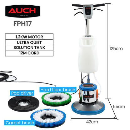 17m Commercial Floor Scrubber & Polisher with 12L Tank and 1.2kW Motor