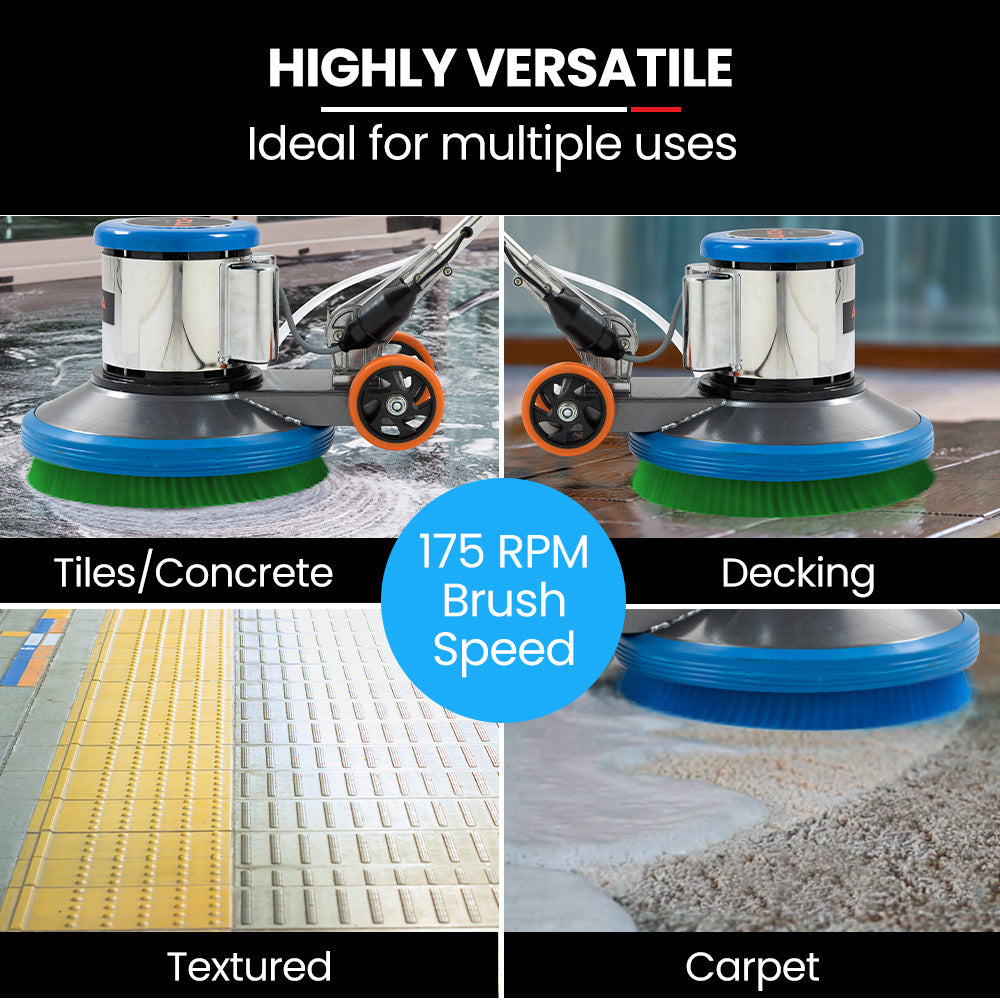 17m Commercial Floor Scrubber & Polisher with 12L Tank and 1.2kW Motor