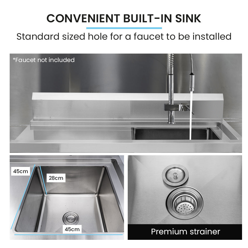 Stainless Steel Right Side Entry Table with Sink for Commercial Kitchens
