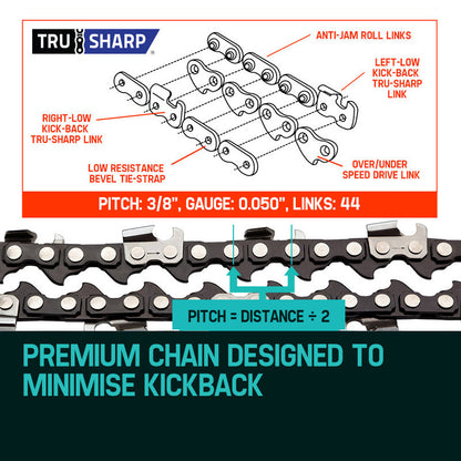 12 Meter Tru-Sharp Chainsaw Chain for Pole Tools - 44 Link, 3/8' Pitch